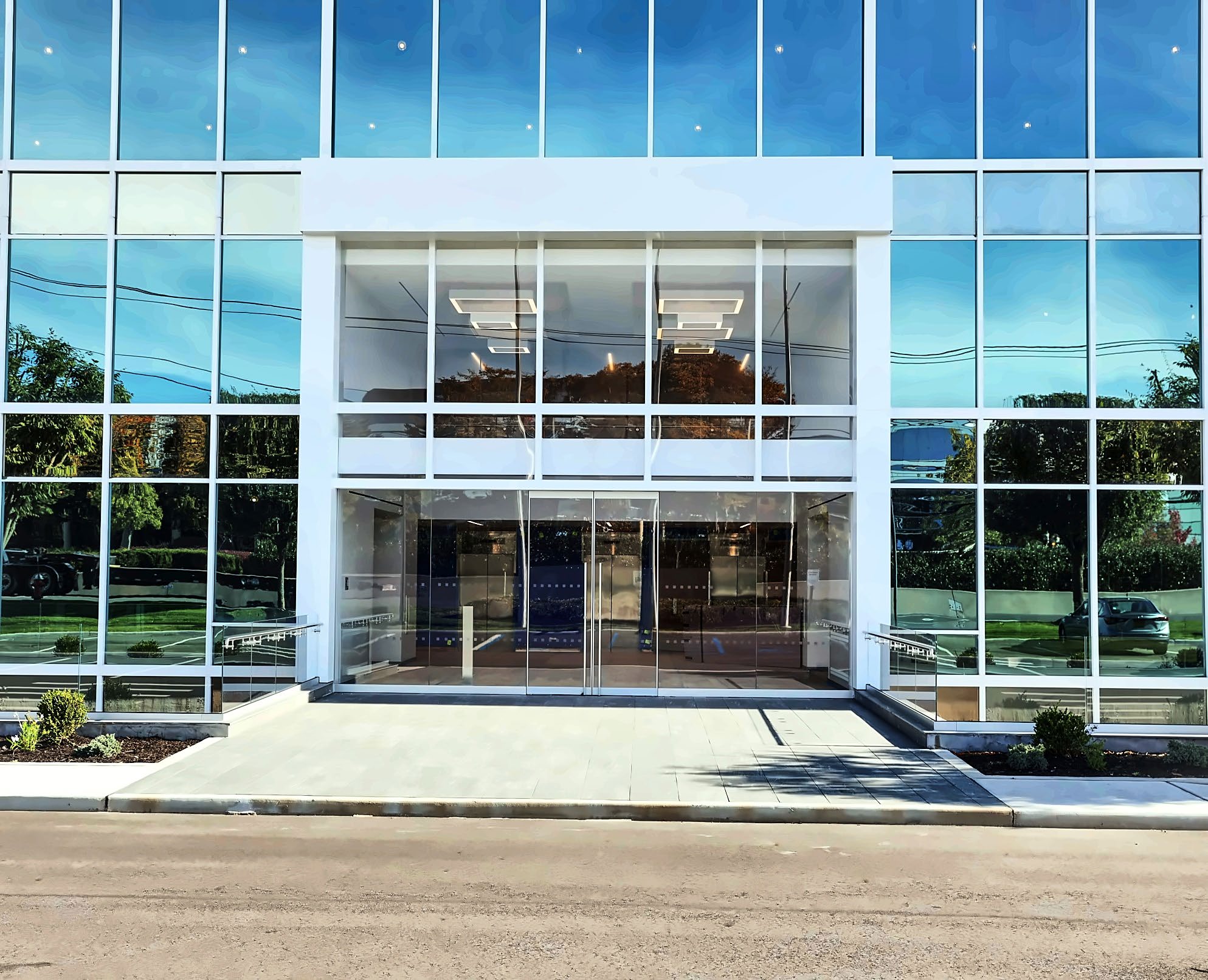 Modern storefront curtain wall system by Nova Creata